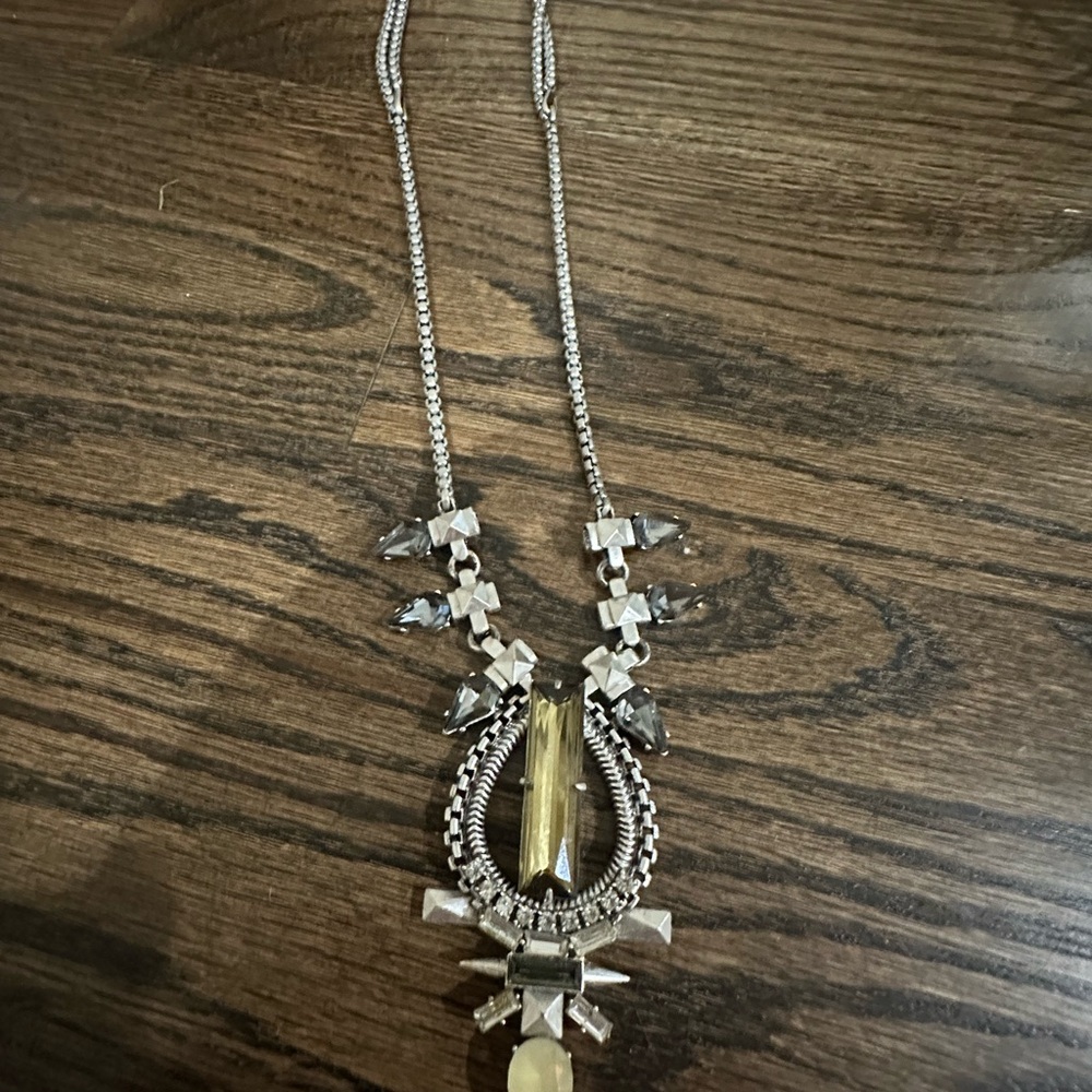Chic Silver and Gold Statement Necklace